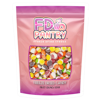Fruit Crunch Sour Freeze Dried Candy 10oz, Assorted Sour Freeze Dried Candy Variety Pack 10 oz Large Pouch, Ideal Crunchy Freeze Dried Sweets Gift - Large Resealable Bag
