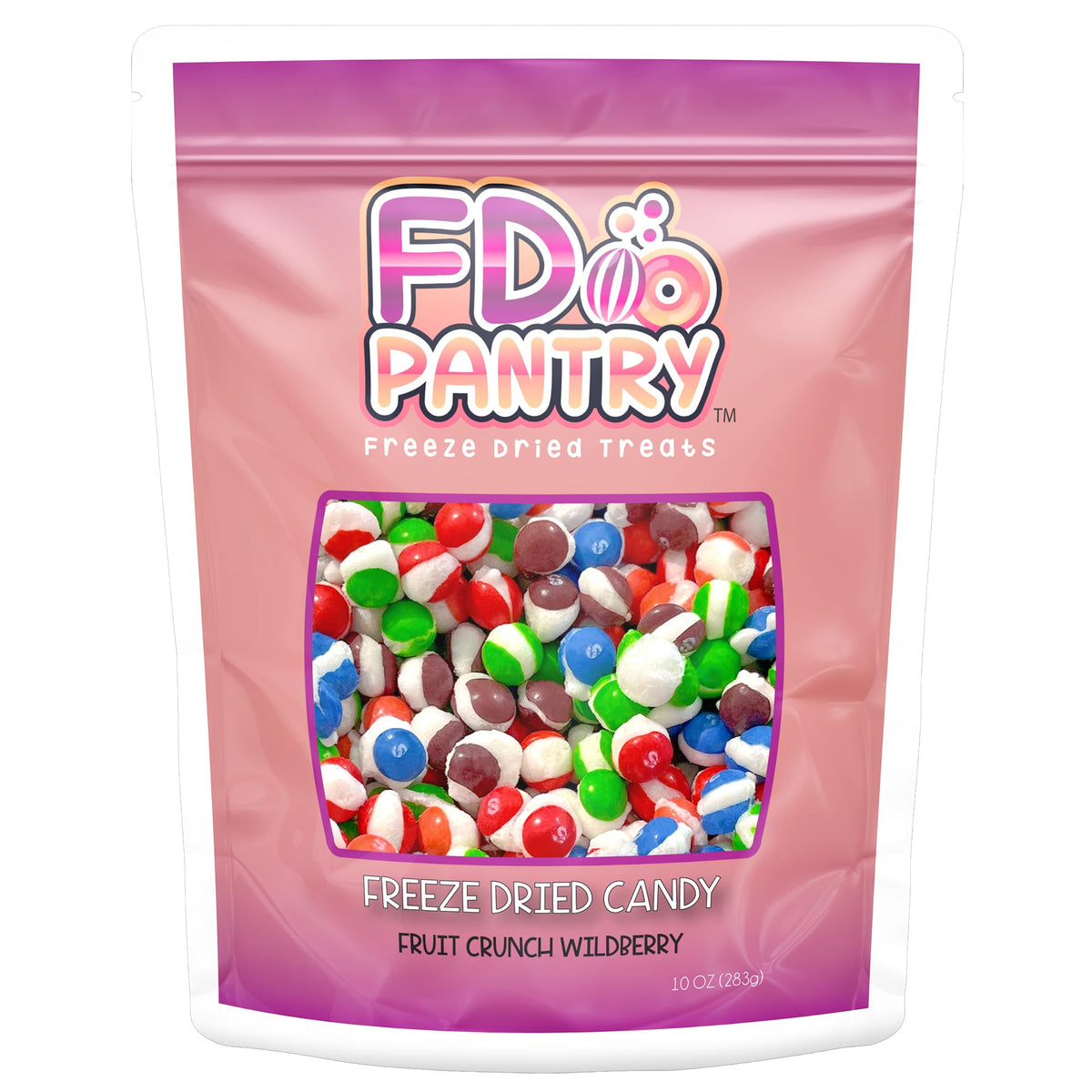 Fruit Crunch Wildberry Freeze-Dried Candy, 10 oz, Assorted Wild Berry Flavors, Large Pouch, Ideal Gift Snack Treat