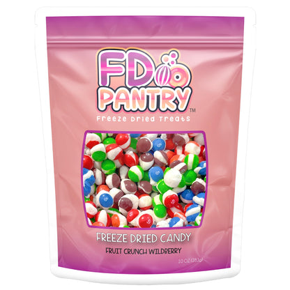 Fruit Crunch Wildberry Freeze-Dried Candy, 10 oz, Assorted Wild Berry Flavors, Large Pouch, Ideal Gift Snack Treat