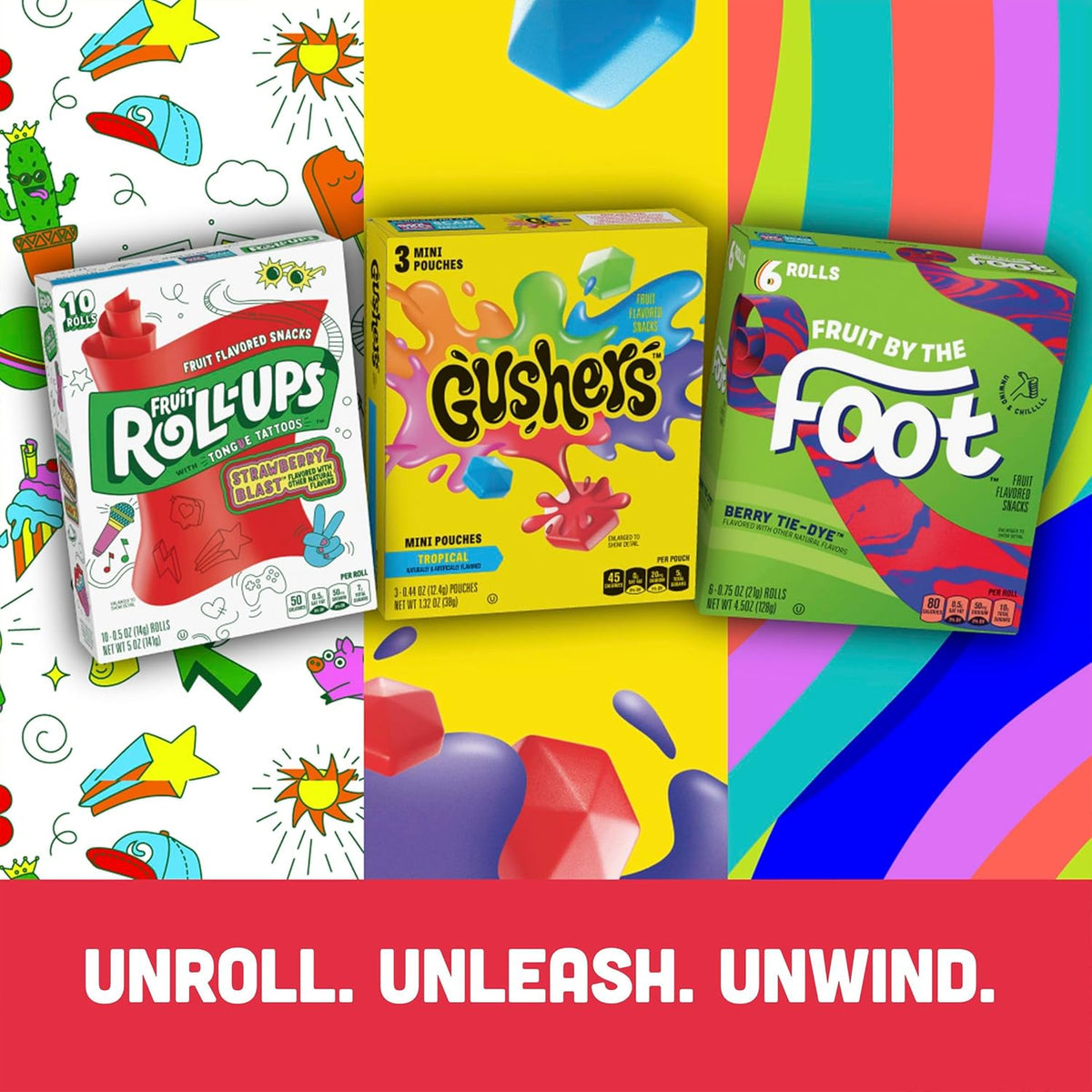 Fruit Roll-Ups Blue Razzberry & Berry Punch – Car Cup Holder Snack for Long Drives, 30 Individually Wrapped Rolls