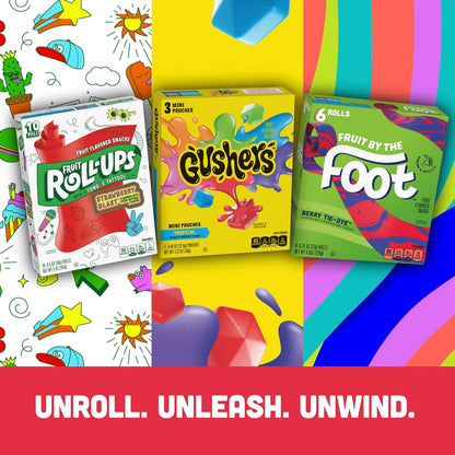 Fruit Roll-Ups Blue Razzberry & Berry Punch – Car Cup Holder Snack for Long Drives, 30 Individually Wrapped Rolls