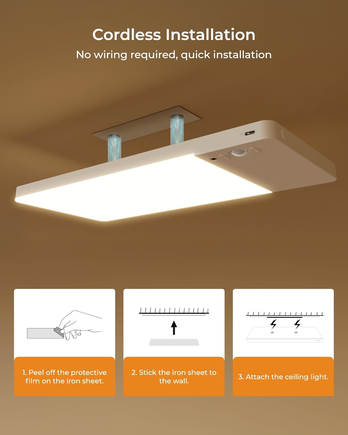 FULEN Rechargeable Shower Light — Safer Than Open-Flame Lighting for Bathrooms, Motion Activated LED