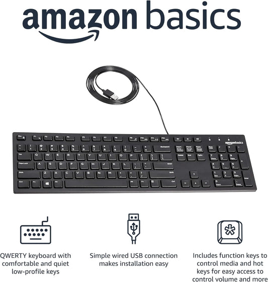 full-sized 105-key qwerty layout with dedicated number pad