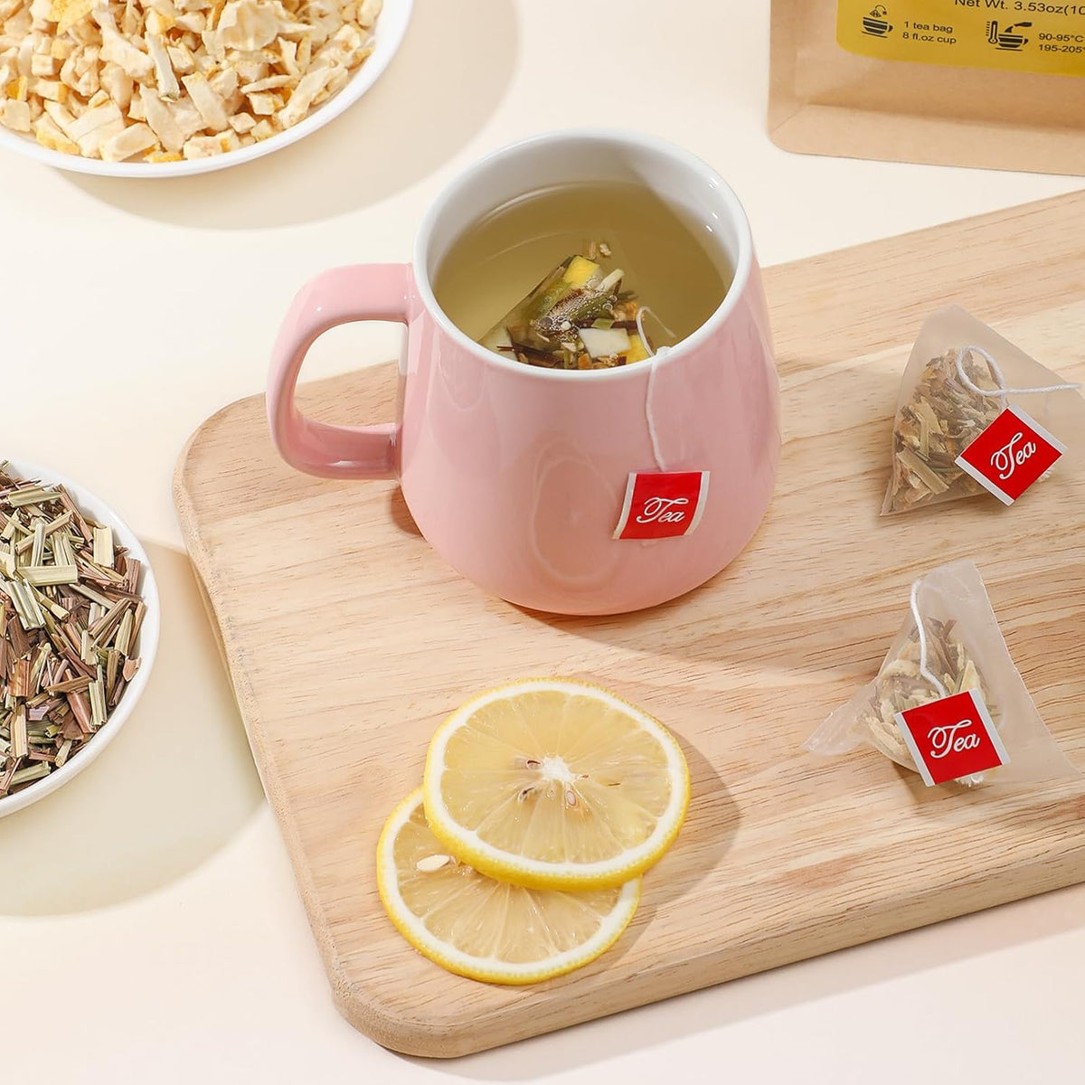 FullChea Lemon Ginger Tea Bags – Vibrant Blue Brew for a Cozy Reading Chair Aesthetic