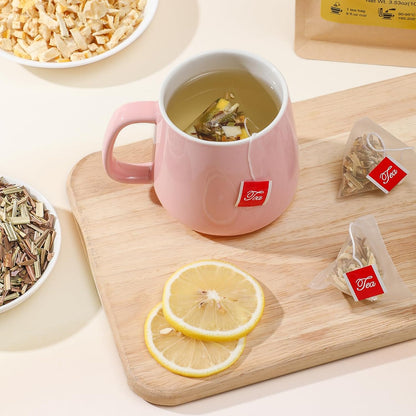 FullChea Lemon Ginger Tea Bags – Vibrant Blue Brew for a Cozy Reading Chair Aesthetic