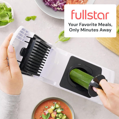 Fullstar The Original Pro Chopper – Compact White Vegetable Dicer for Small Apartments and Clean Countertops, 4-in-1 Slicer