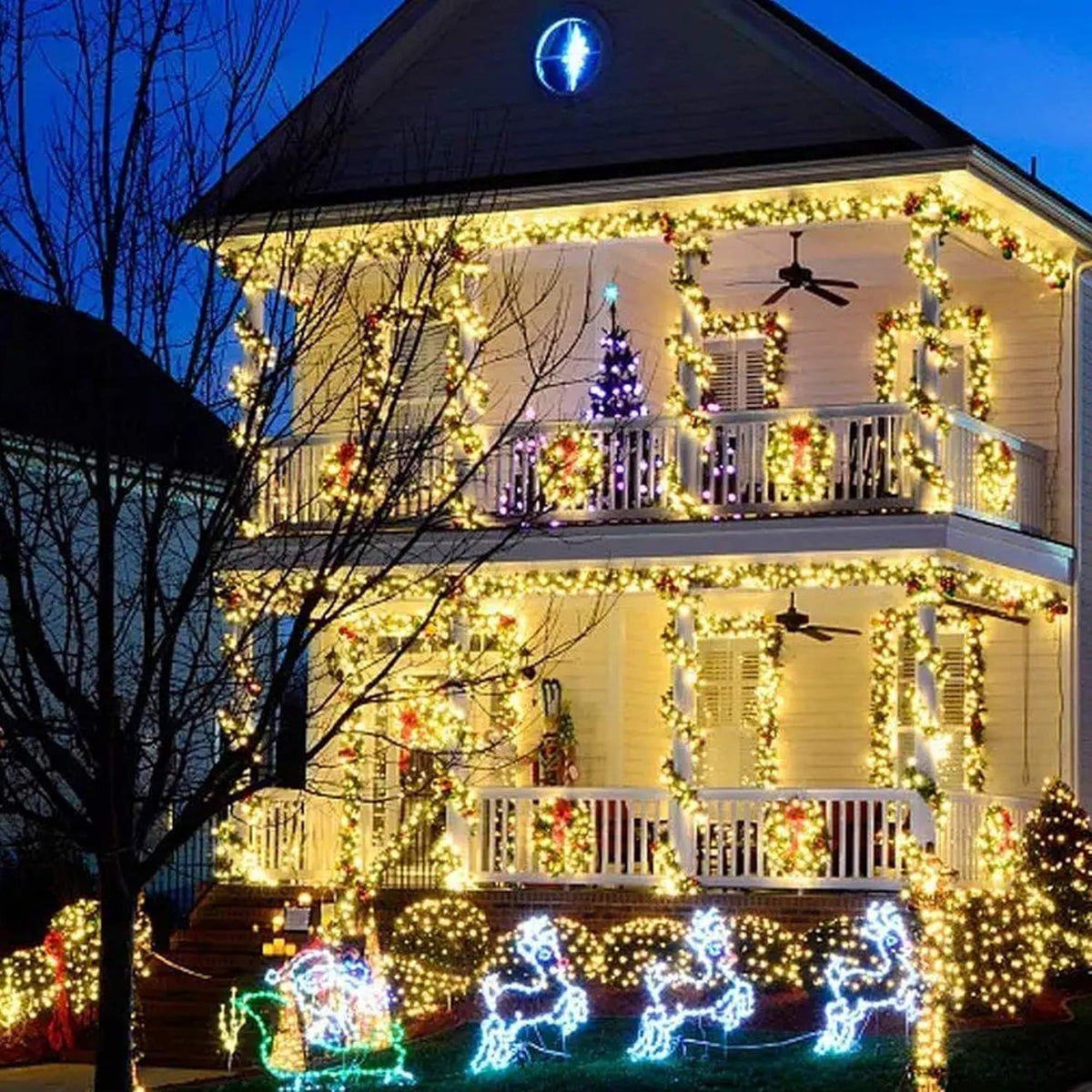FUNPENY Heavy-Duty Outdoor Fairy Lights – Porch Railing, Roofline & Front Yard Christmas Display, 29V Low Voltage 500 LEDs