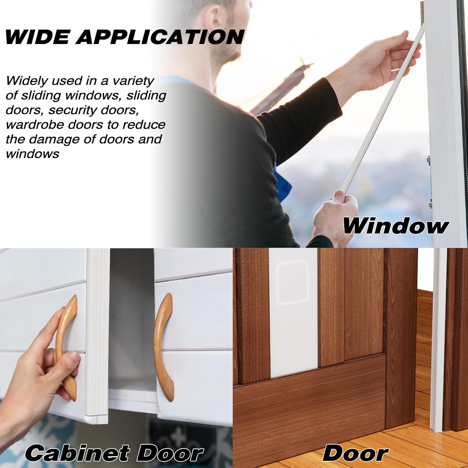 Furinno Wedge Weather Stripping – Sleek White Trim Seal for Modern Living Room Windows, Self-Adhesive Foam
