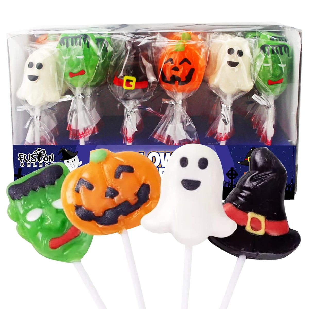 Fusion Select Individually Wrapped Suckers – Portable Halloween Candy for Camping Trips, Park Parties & Outdoor Fall Events