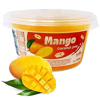 Fusion Select Mango Coconut Jelly Cubes – Portion-Controlled Lunchbox Topping for School Snacks and Family Desserts, 14 oz