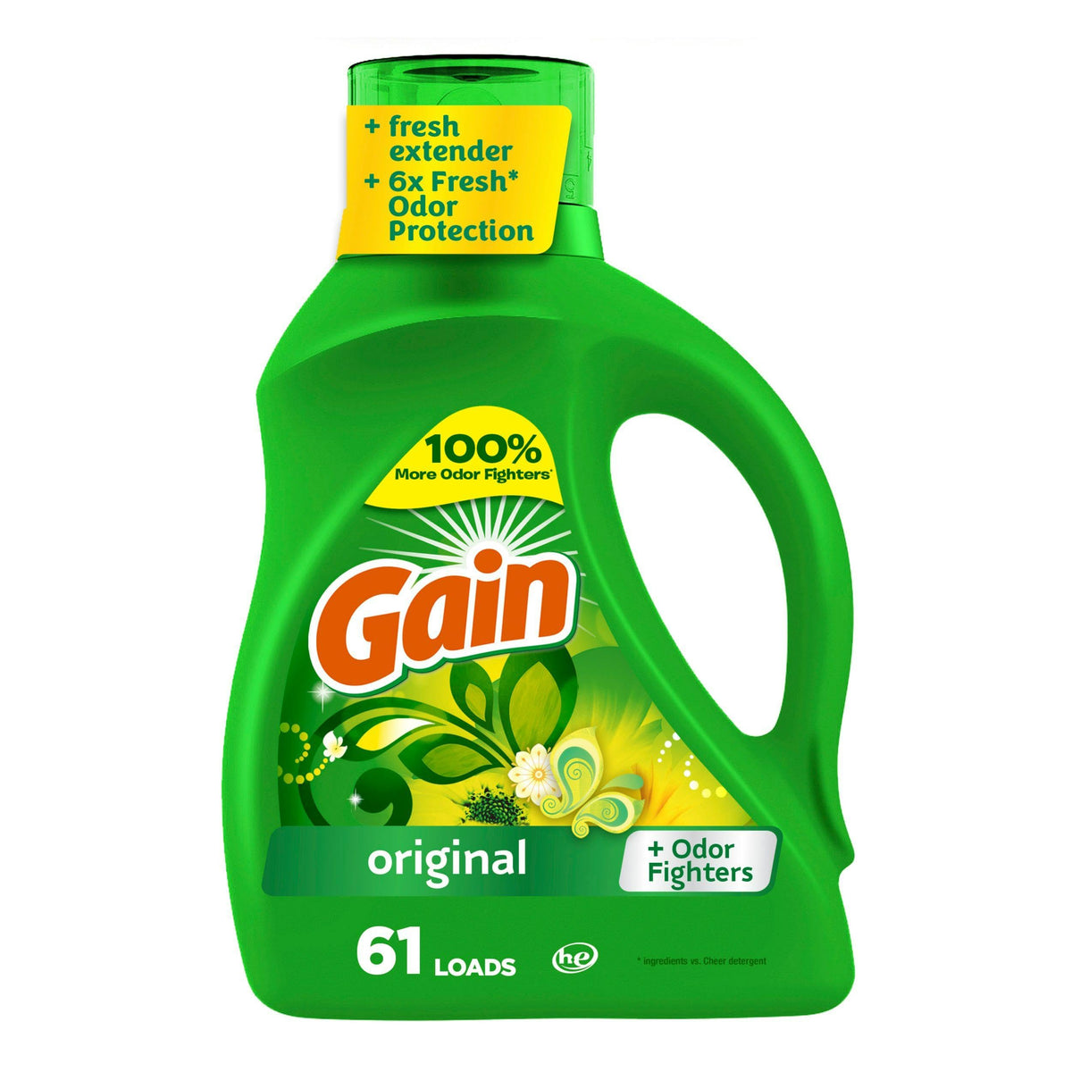 Gain + Aroma Boost Liquid Laundry Detergent, Original Scent, 61 Loads, 88 fl oz, HE Compatible