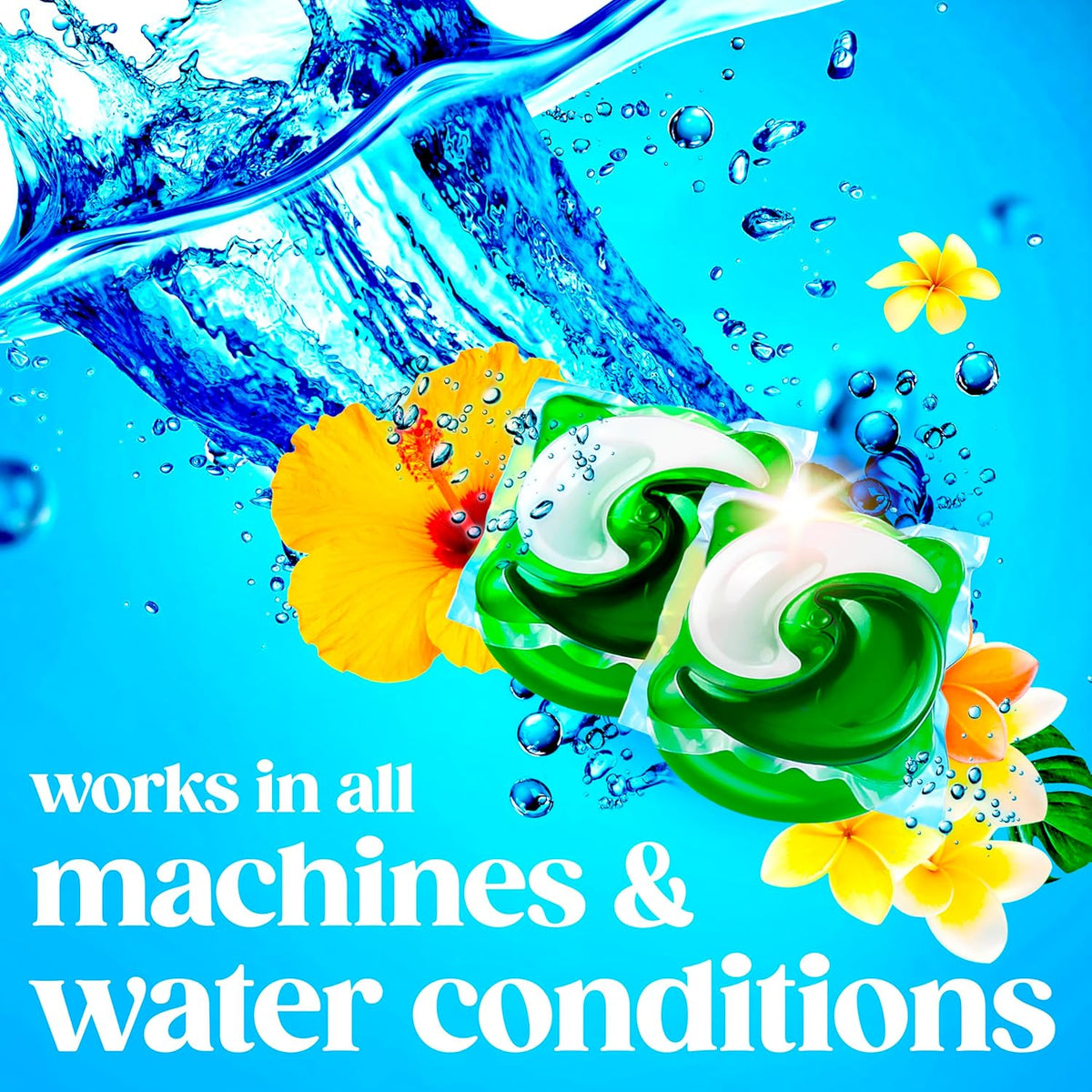 Gain Flings Liquid Laundry Pacs for Aromatherapy Self-Care Rituals, Island Fresh All Day Scent Capsules and Febreze Odor Defense Pods