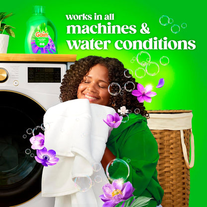 Gain Odor Defense Liquid Detergent, Moonlight Breeze Aroma – Bulk Family Laundry Soap for School Clothes and Towel Storage, 177 fl oz, 134 Loads