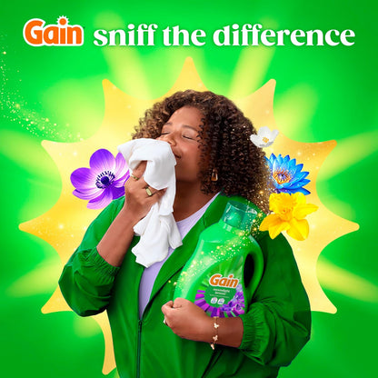 Gain Odor Defense Liquid Detergent, Moonlight Breeze Aroma – Bulk Family Laundry Soap for School Clothes and Towel Storage, 177 fl oz, 134 Loads