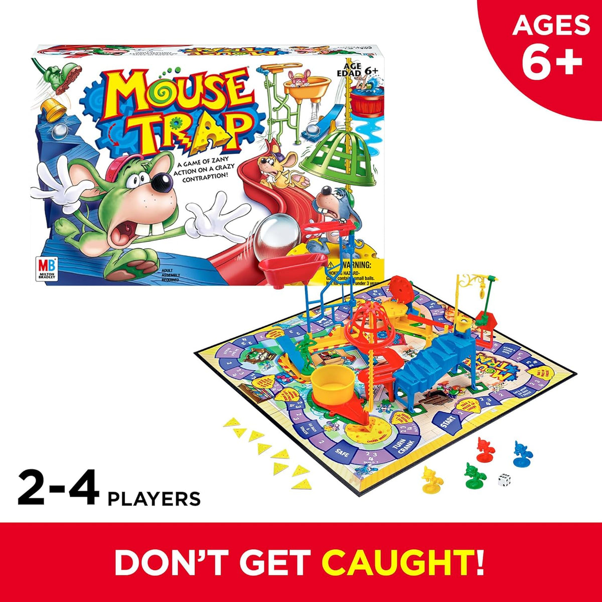 gameboard, 4 plastic mice movers, and 52 cheese pieces included