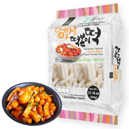 garaetteok cylindrical rice cake stick style suited for simmering, frying, and soup