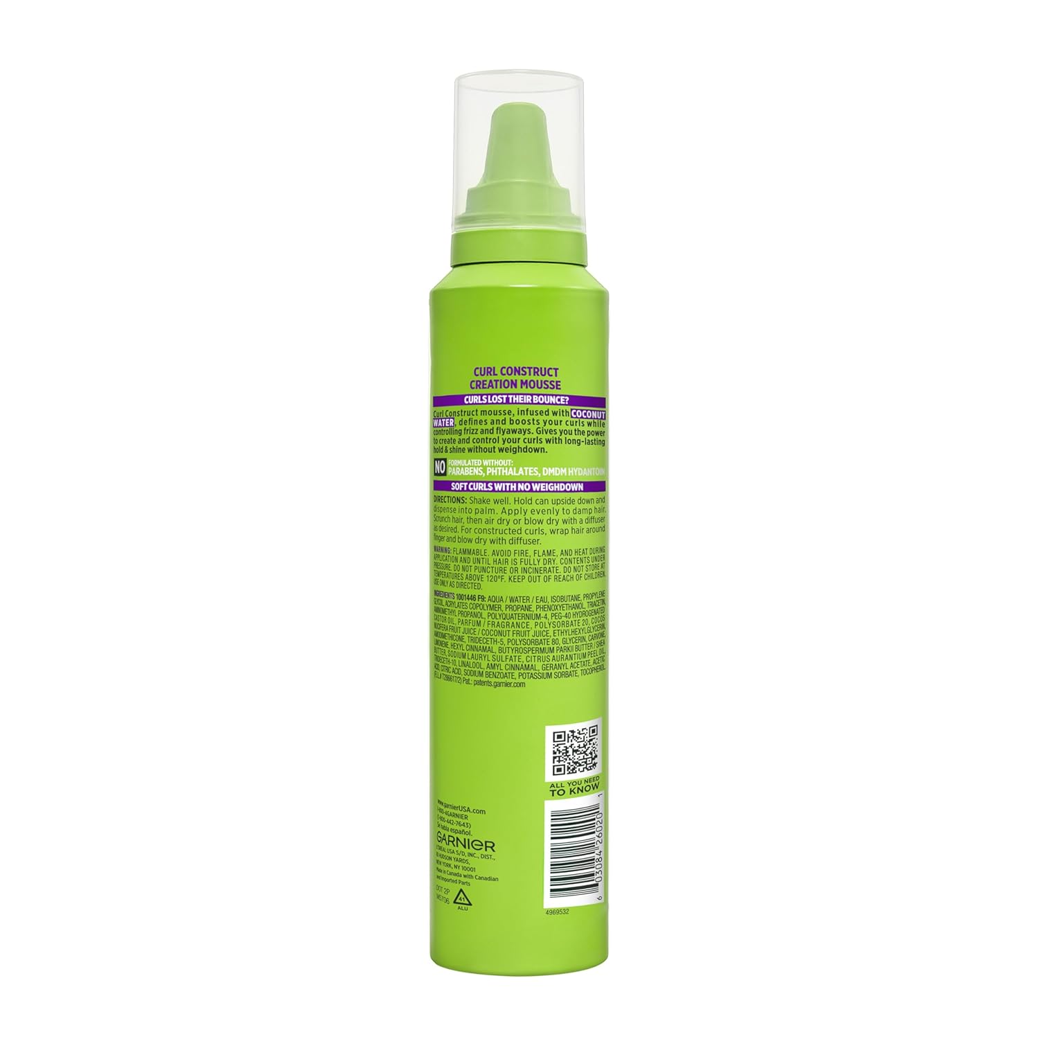 Garnier Fructis Curl Construct Creation Mousse – Premium Curl-Defining Mousse, Salon-Quality Hold, Elegant Home Styling