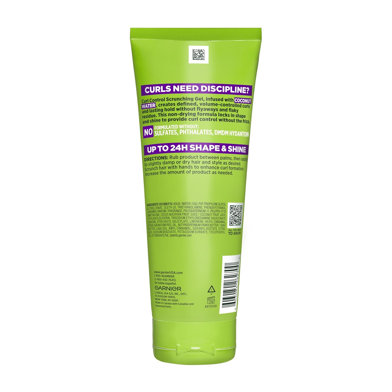 Garnier Fructis Curl Gel – Work-Day Ready Hold, 24-Hour Frizz Control for Focus