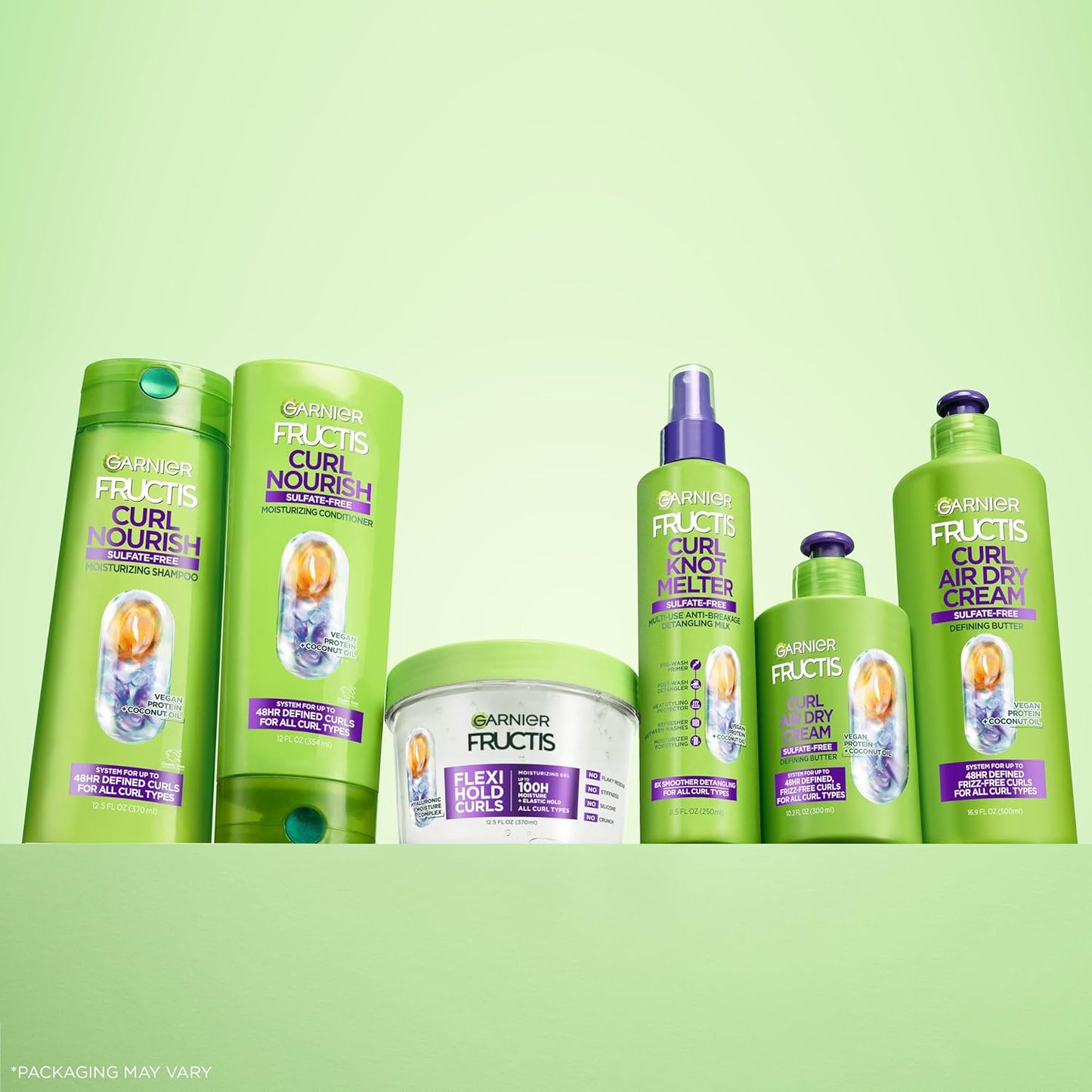 Garnier Fructis Curl Nourish Air Dry Cream – Unscented Leave-In Conditioner for a Clean, Clutter-Free Vanity