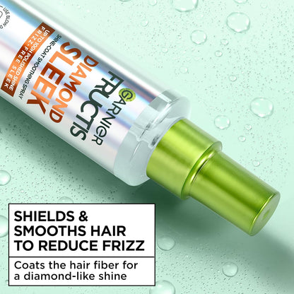 Garnier Fructis Diamond Sleek Hair Shine Spray – Mindful Self-Care Ritual for Frizz-Prone Hair, Vegan Keratin and Argan Oil