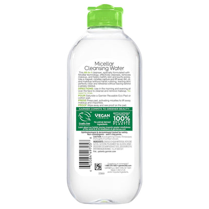 Garnier Micellar Water for Oily Skin – Calming Nightly Skincare Ritual, Gentle Eye Makeup Remover