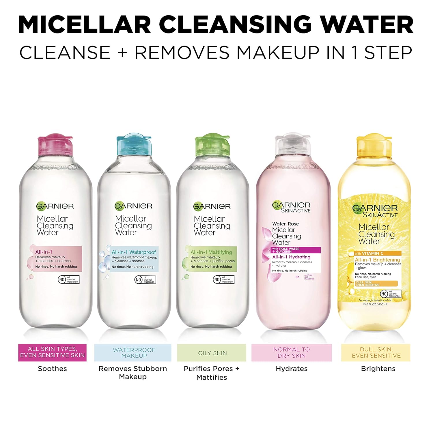 Garnier Micellar Water with Rose Water & Glycerin – Premium Hydrating Facial Cleanser, Elegant Daily Ritual