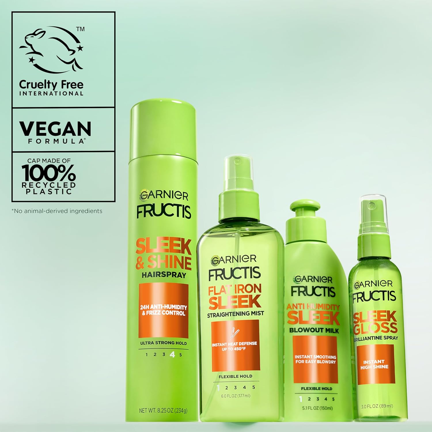 Garnier Sleek & Shine Premium Hairspray – Luxury Anti-Frizz Finishing Spray with Botanical Bamboo