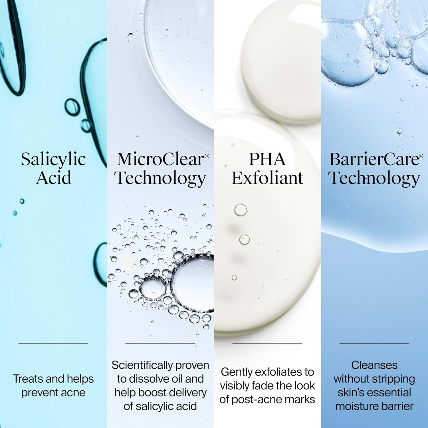 gentle foaming gel cleanser that removes 85% of pore-clogging oil in one wash