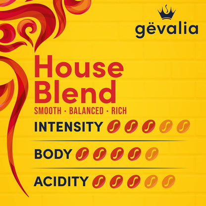 Gevalia House Blend Medium Roast Ground Coffee – Smooth Never Bitter Cup for Study Sessions and Deep Work Blocks