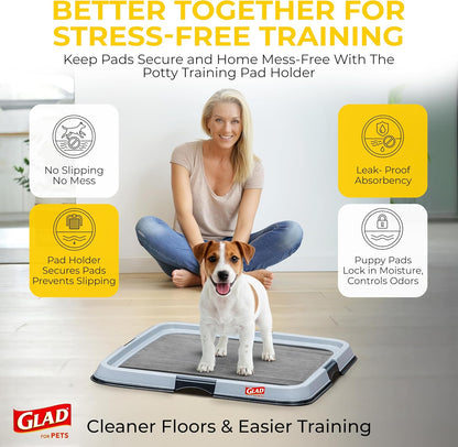 Glad for Pets Black Charcoal Puppy Pads - Hygienic Anti-Microbial Liner for Whelping and Recovery Pens, 30 Count