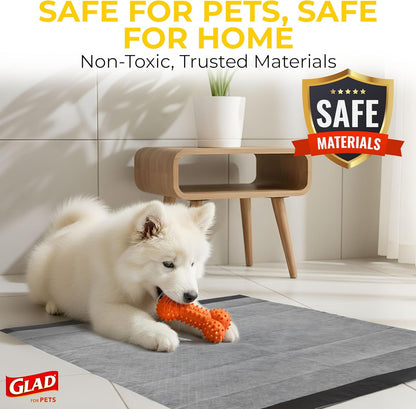 Glad for Pets Black Charcoal Puppy Pads - Hygienic Anti-Microbial Liner for Whelping and Recovery Pens, 30 Count