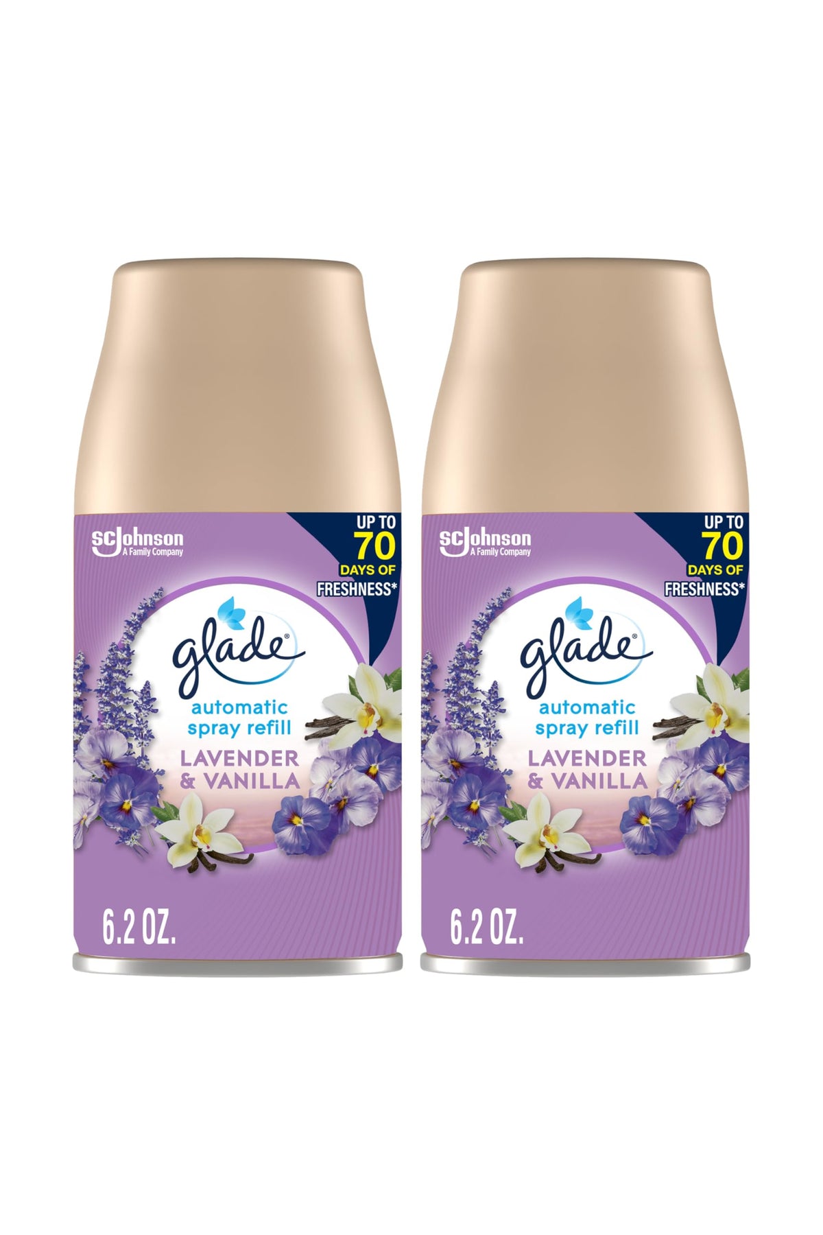 Glade Automatic Spray Refill, Air Freshener for Home and Bathroom, Lavender &amp;amp; Vanilla, 6.2 Oz, 2 Count