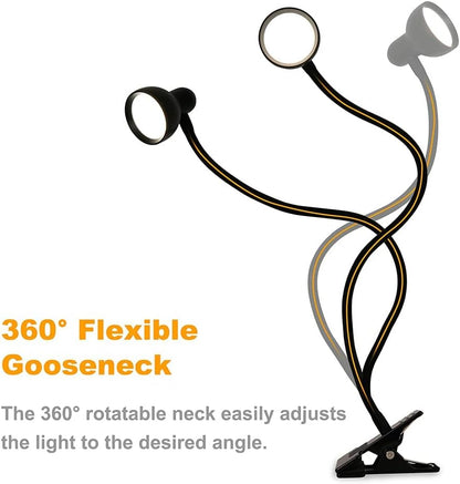 Glocusent Eye-Caring Reading Light - Wind Down Bedtime Ritual Lamp, Warm 3000K Flicker-Free Gooseneck Bedside Light