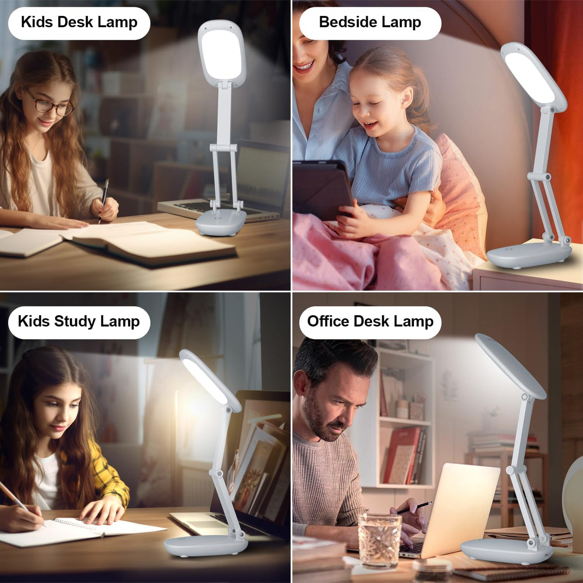 Glowave FoldPro Compact Task Light – Black Matte Minimalist Desk Lamp, Palm-Sized Foldable Form