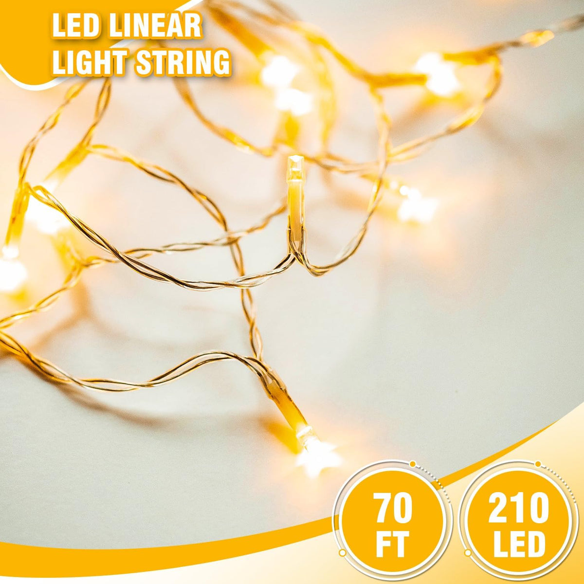 GlowNEST LED String Lights – Patio and Pergola Year-Round Ambient Lighting, Waterproof 70ft Strand