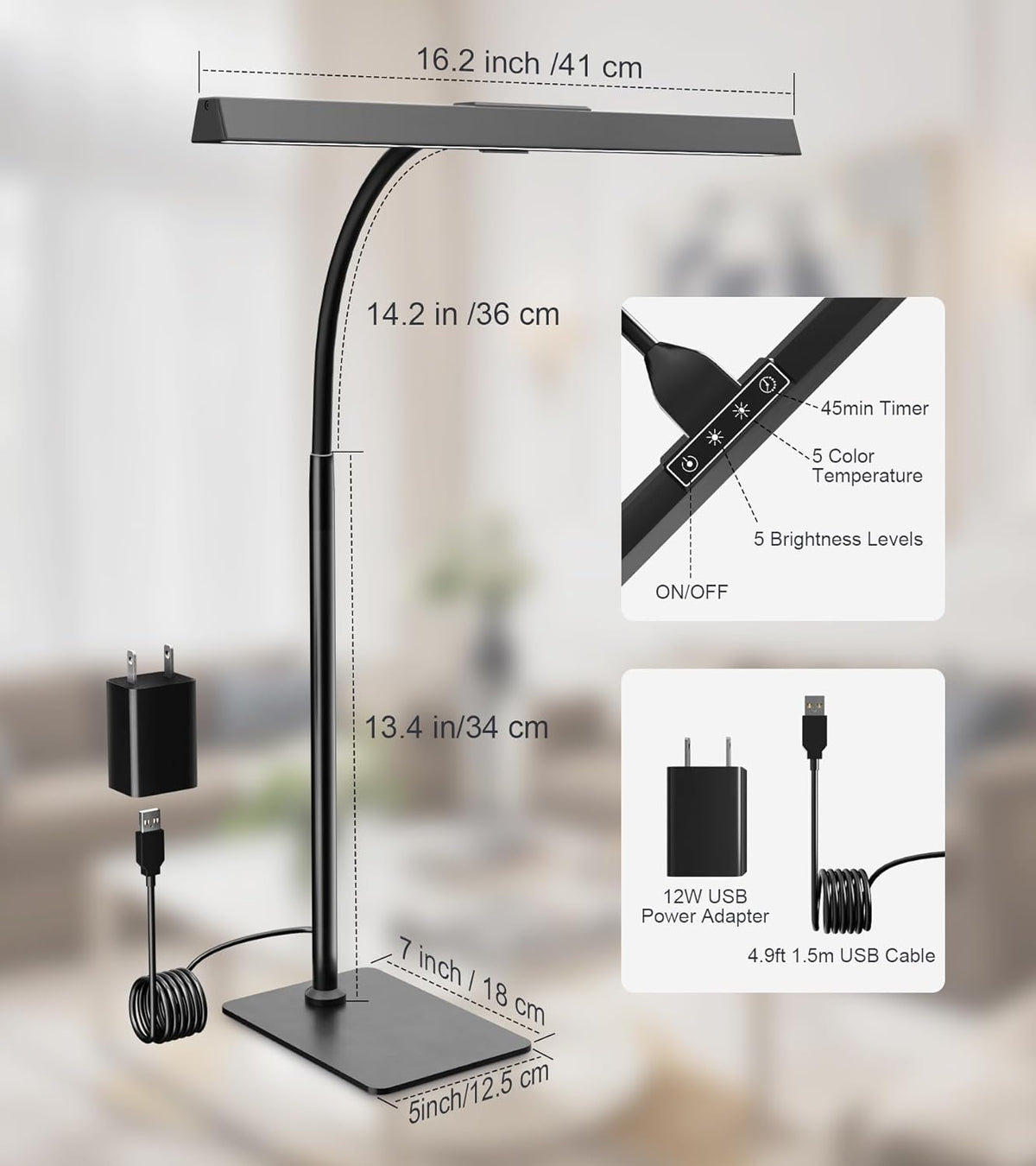 GlowStar Flicker-Free Desk Lamp for Self-Care Rituals, 3000K Warm Glow Bedside Light to Reduce Eye Fatigue Before Sleep