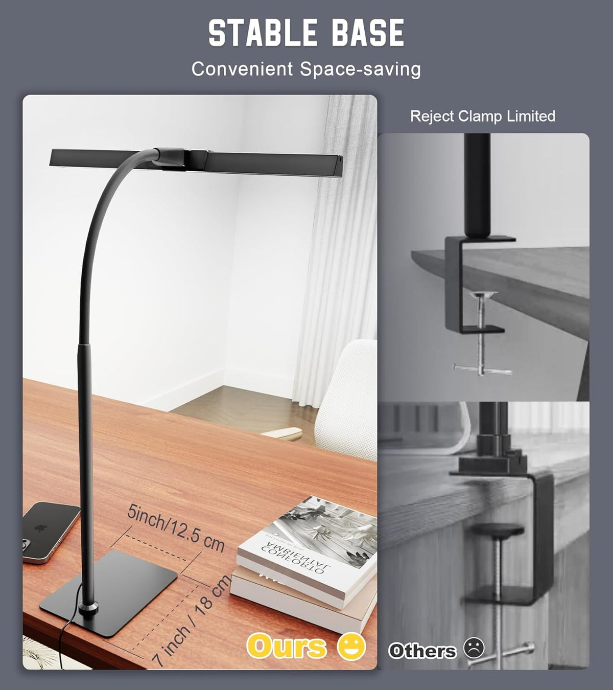 GlowStar Flicker-Free Desk Lamp for Self-Care Rituals, 3000K Warm Glow Bedside Light to Reduce Eye Fatigue Before Sleep