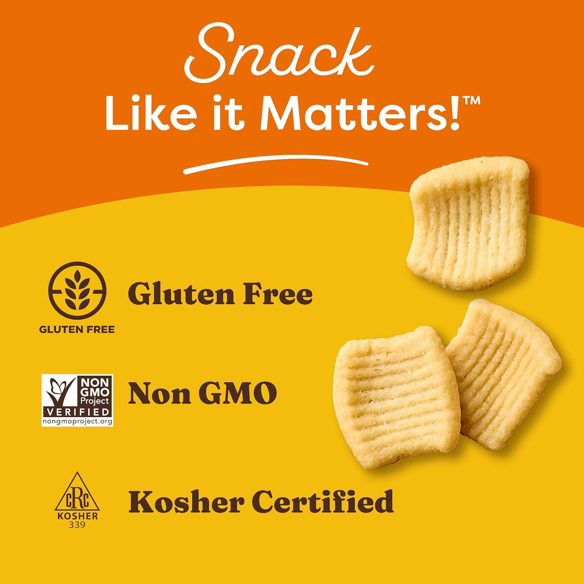 gluten free, non-gmo project verified, kosher, plant based, and vegetarian