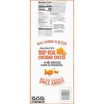 Goldfish Cheddar Cheese Crackers – Guilt-Free Crunch for Mindful Snacking, 130 Calorie 1 oz Packs, 9 Count