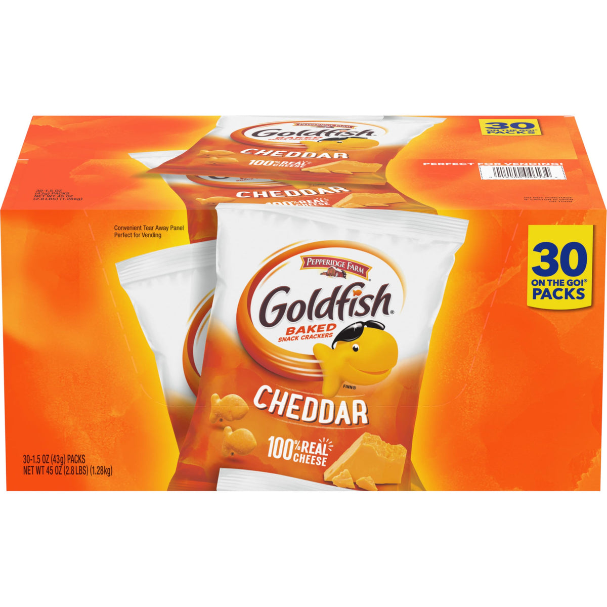 Goldfish Cheddar Crackers, 1.5 oz. Snack Packs, 30 Count