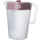GoodCook Pitcher with Locking Square Lid – Minimalist Kitchen Counter Accessory for Everyday Entertaining, Red Accent