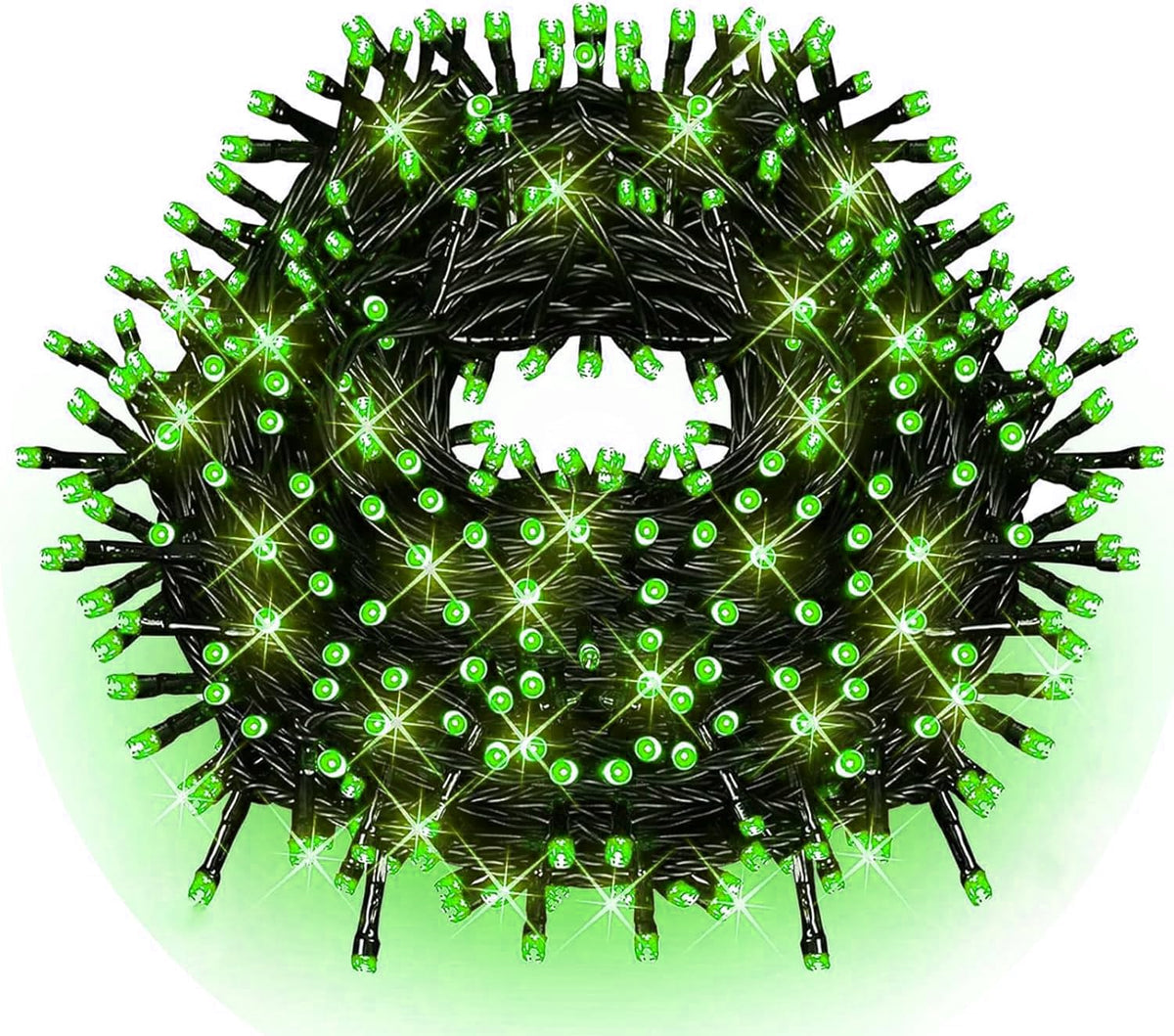 Green (33 Ft 100 LED) - 1 Pack(Black Wire)