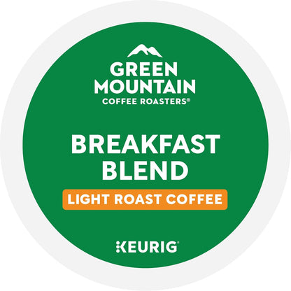 Green Mountain Coffee Roasters Breakfast Blend K-Cup Pods – Responsibly Sourced Coffee for Daily Wellbeing Rituals, 96 Count