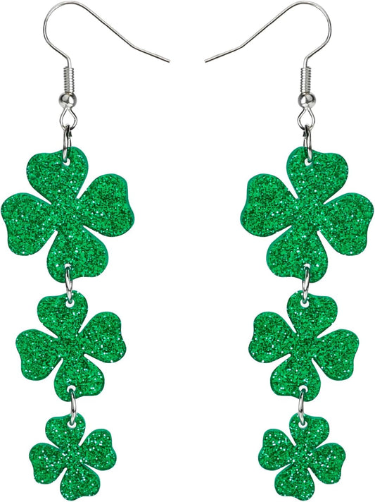 green shamrock-shaped dangle design