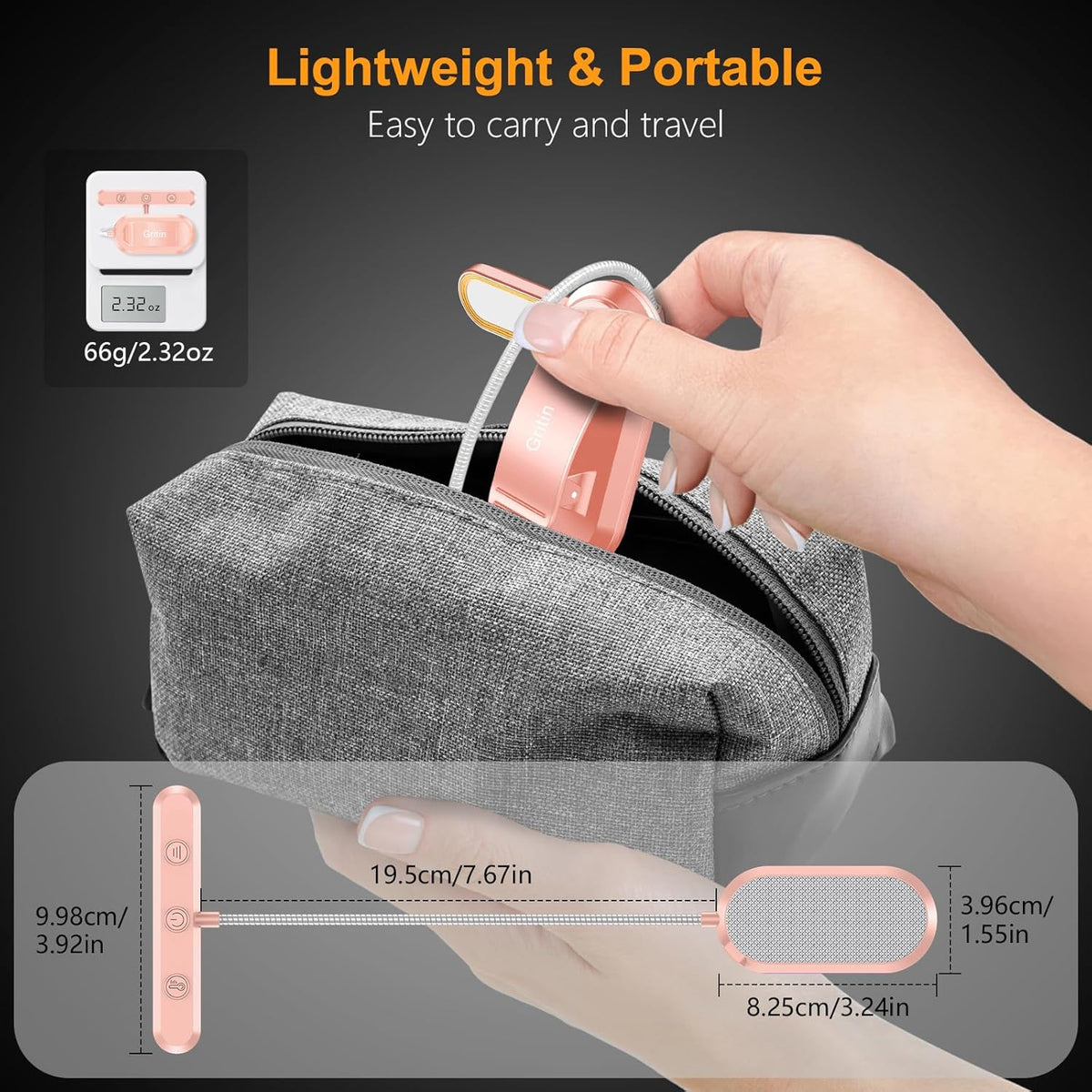 Gritin Clip-On Reading Lamp for Remote Learners – Memory Brightness Function and 80-Hour Runtime for Uninterrupted Study Sessions