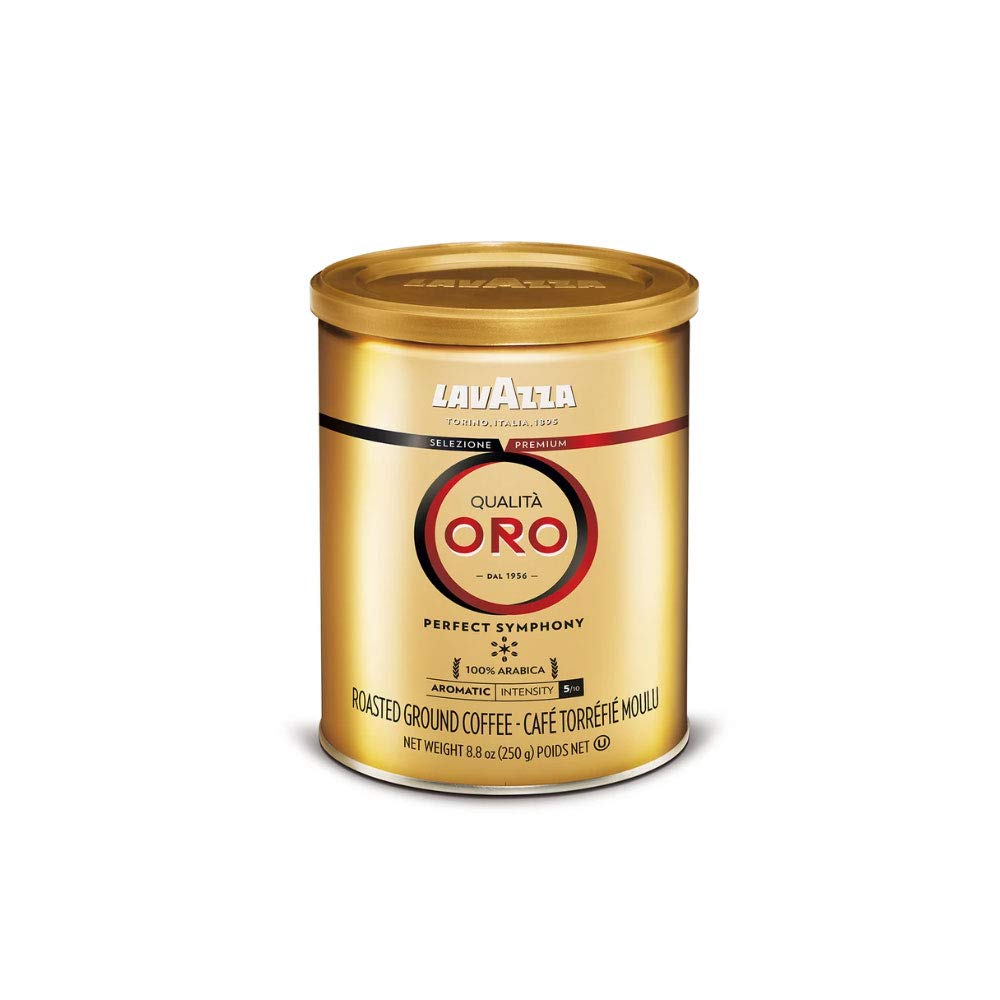 ground coffee packaged in protective 8.8 oz resealable tin