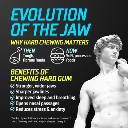 GYMGUM Jawline Gum Ultra Hard Chewing Gum | Elevated Daily Chew in a Refined Slim Sleeve for Connoisseurs