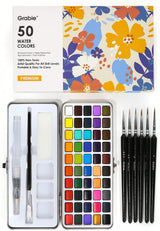 Grabie Portable Watercolor Kit in Metal Case – Easy-Clean Art Set for Young Artists and School Projects