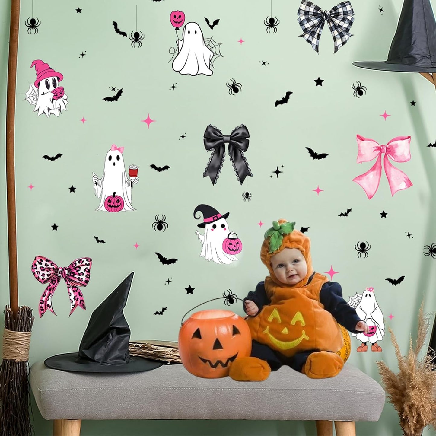 Halloween Bat Wall Decor Gift – 72 Pcs 3D PVC Bat Stickers Set for Halloween Lovers, Housewarming and Birthday Present Idea