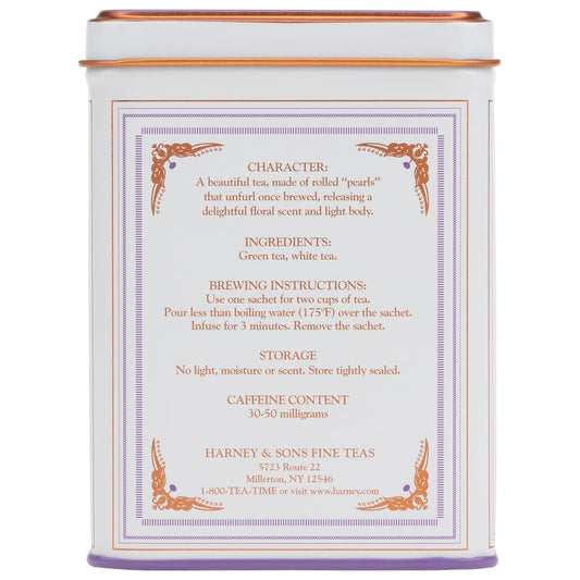 hand-rolled green and white tea pearls infused with jasmine flowers